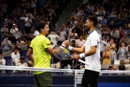Mariano Navone beats Novak Djokovic in 2026 U.S. Open first round.