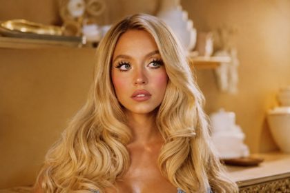 Sydney Sweeney promotes her SYRN birthday-themed lingerie collection.
