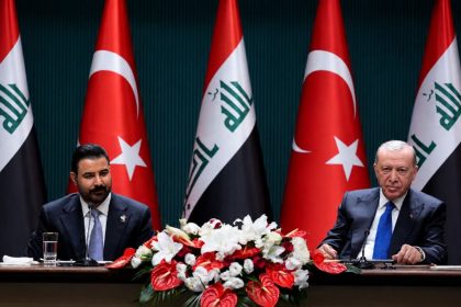 President Recep Tayyip Erdoğan and Iraqi Prime Minister Ali al-Zaidi speak during a joint press conference after bilateral meetings in Ankara, Türkiye, on July 28, 2026.