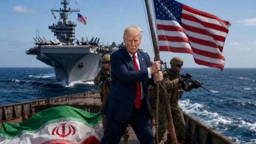 AI image posted by Donald Trump depicting him aboard an Iranian vessel.
