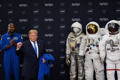 President Donald Trump at the Congressional Space Medal of Honor ceremony at NASA’s Johnson Space Center in Houston.