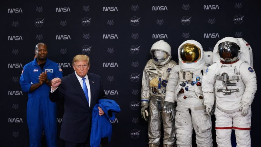 President Donald Trump at the Congressional Space Medal of Honor ceremony at NASA’s Johnson Space Center in Houston.