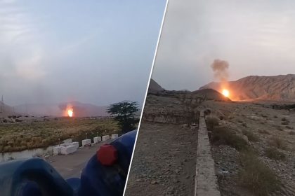 Fire erupts after a blast on the Balochistan Bolan gas pipeline.