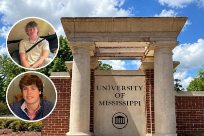 University of Mississippi students Aidan Hamilton and Robert Strang pictured in a collage.