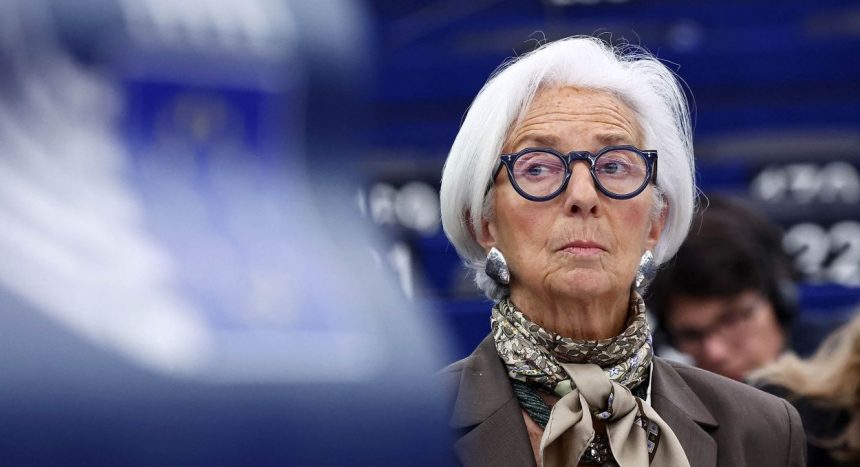 European Central Bank President Christine Lagarde at a press conference.