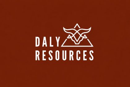 Daly Resources logo on a dark red background.