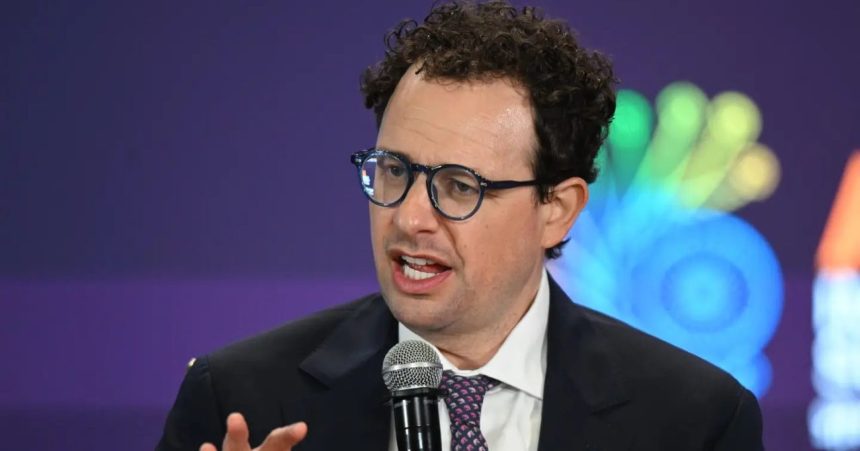 Anthropic CEO Dario Amodei at an AI summit.