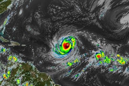 Satellite image of Category 4 Hurricane Lowell near Hawaii