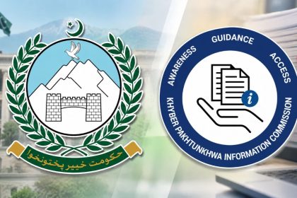 Khyber Pakhtunkhwa Government and Khyber Pakhtunkhwa Information Commission logos representing public information access and government services.
