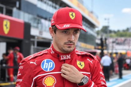 Charles Leclerc in his Ferrari Formula 1 racing suit.