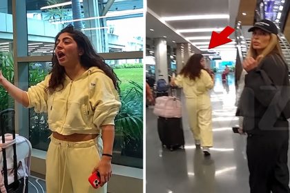 Milania Giudice arguing at an airport while Teresa Giudice is seen nearby.