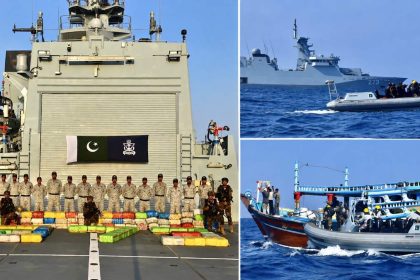 Pakistan Navy ships HUNAIN and YARMOOK with crew and seized narcotics