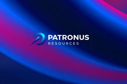 Patronus Resources logo on blue and purple background
