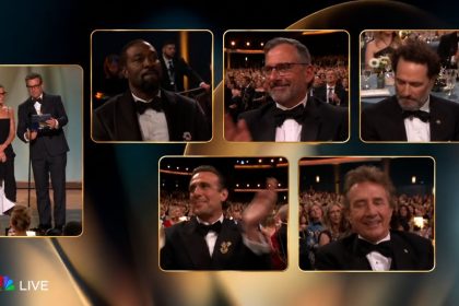 Steve Carell and Matthew Rhys at the Emmy Awards.