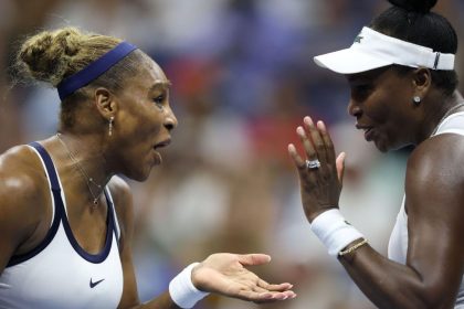 Serena and Venus Williams play women’s doubles at the 2026 US Open