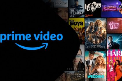 Prime Video logo with a collage of movies and TV shows.