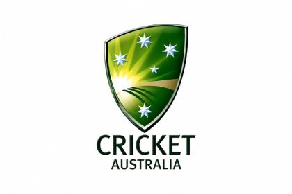 Cricket Australia logo with a green and gold shield featuring stars and the words “Cricket Australia”.