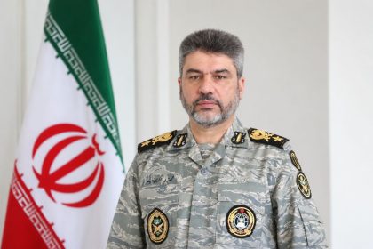 Iranian Army spokesman Mohammad Akraminia in military uniform.