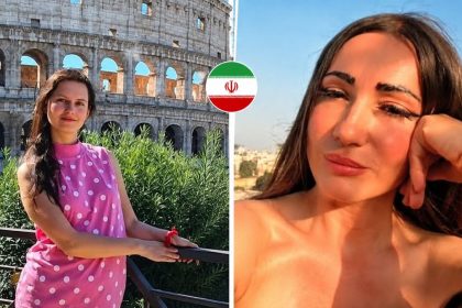 Two women featured in a collage related to reports of Lithuanian women detained in Iran since October 15.