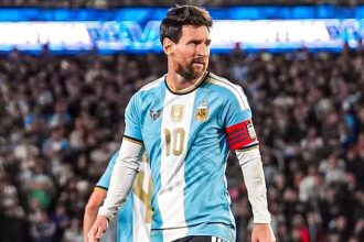 Lionel Messi wearing Argentina’s No. 10 jersey during his final international match against Benin.