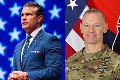 US Defence Secretary Pete Hegseth and Lieutenant General Brett Sylvia.