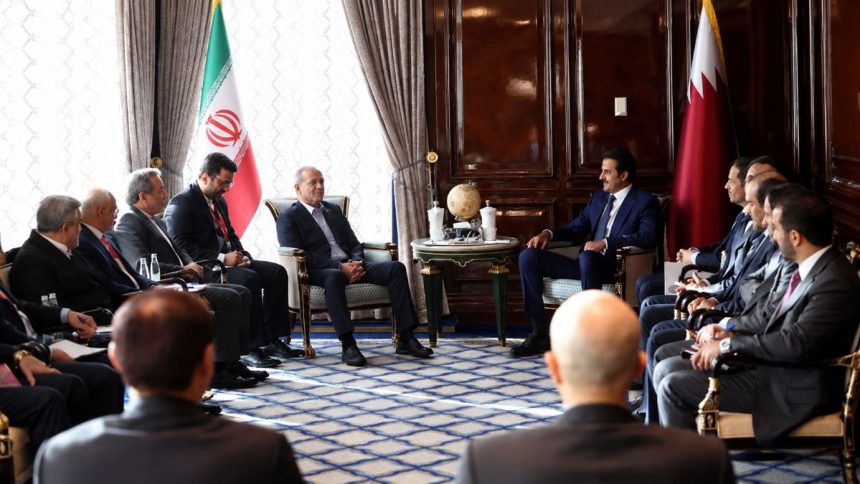 Qatari and Iranian officials hold a diplomatic meeting in Tehran amid US-Iran peace negotiations.